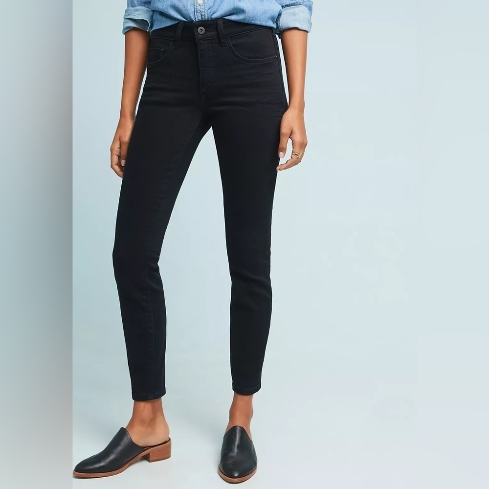 Pilcro Anthropologie High Rise Skinny Jeans Black Tall Size 27 Long